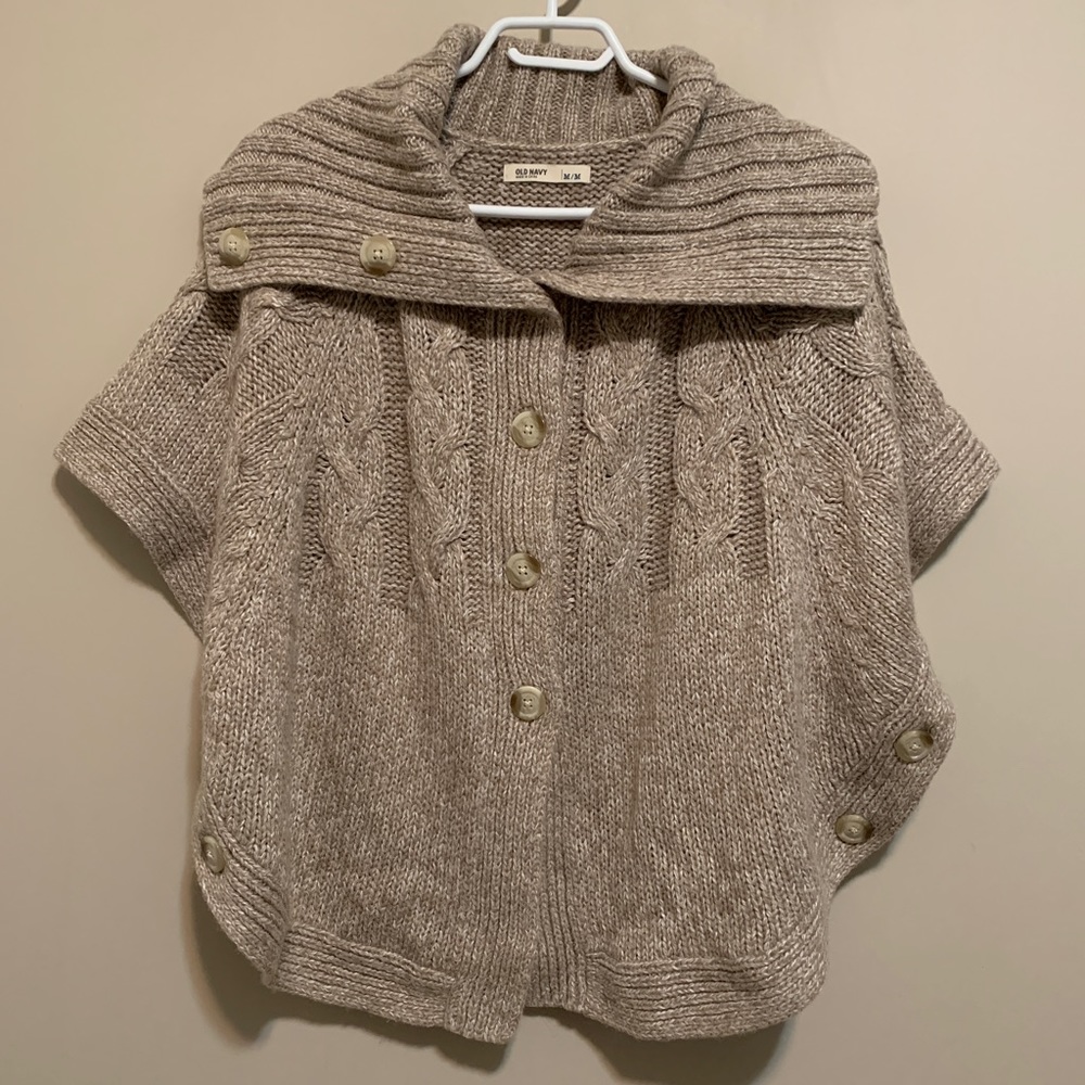 Old Navy Wool Poncho Sweater, size M